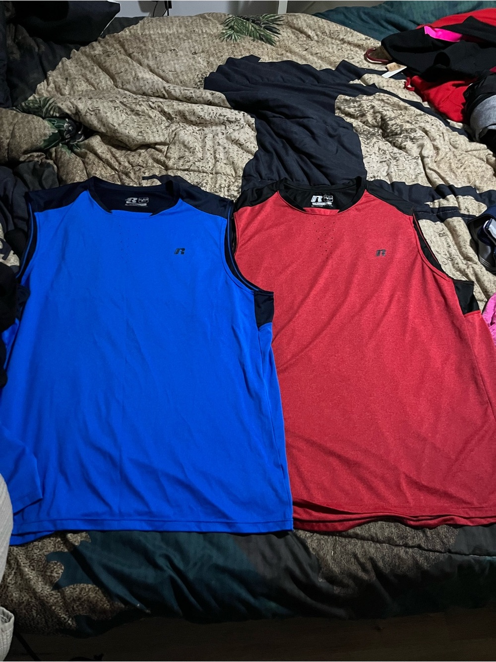 (2) EUC MENS RUSSEL MUSCLE SHIRTS SIZE X-LARGE